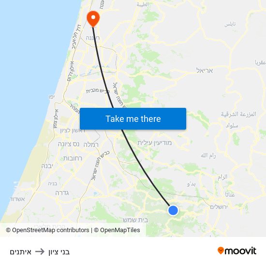 איתנים to בני ציון map