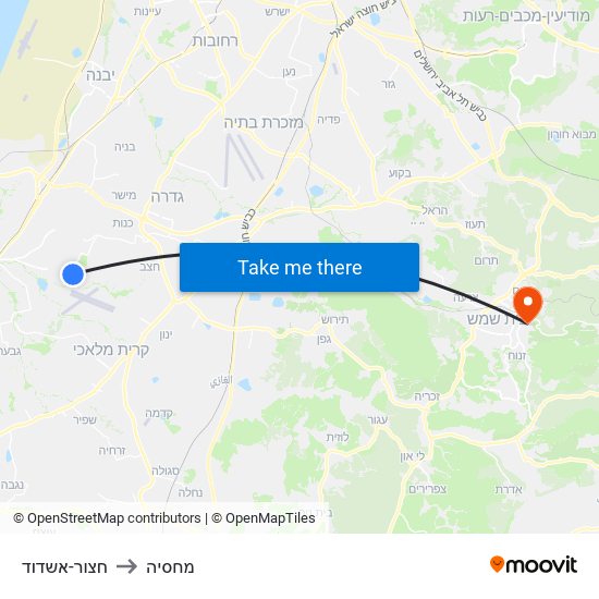 חצור-אשדוד to מחסיה map