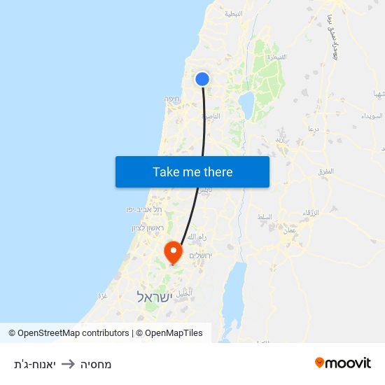 יאנוח-ג'ת to מחסיה map