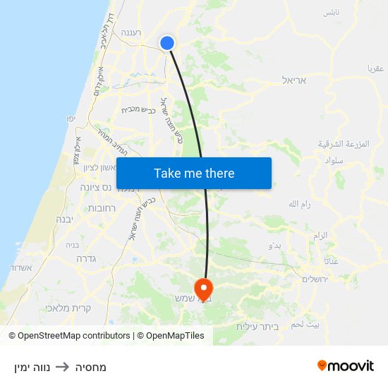 נווה ימין to מחסיה map