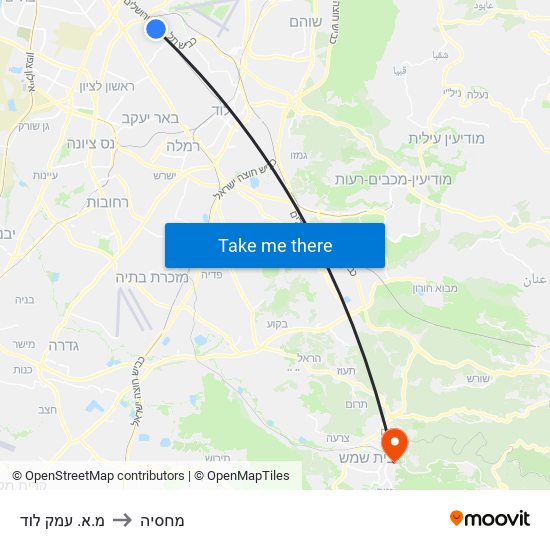 מ.א. עמק לוד to מחסיה map