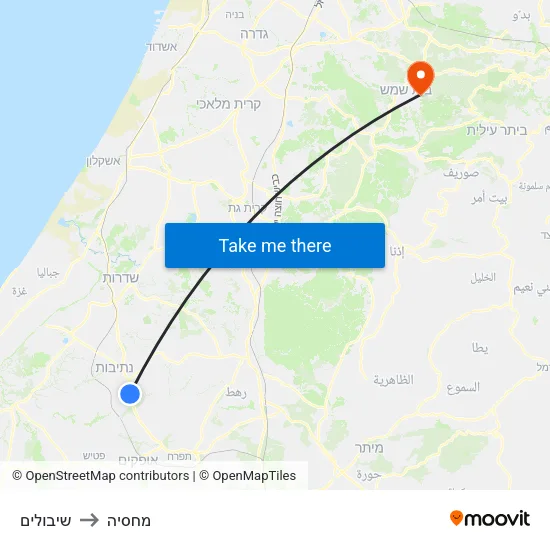 שיבולים to מחסיה map