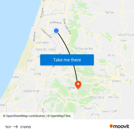 יהוד to מחסיה map