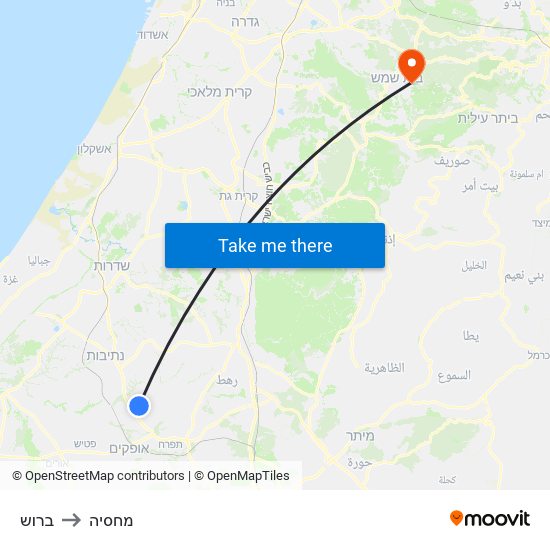 ברוש to מחסיה map