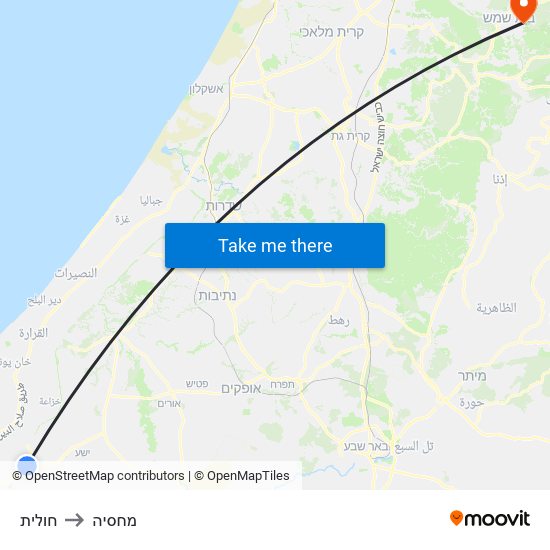 חולית to מחסיה map