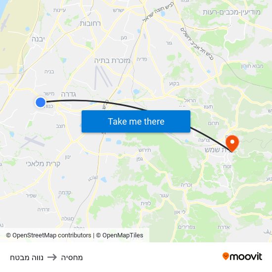 נווה מבטח to מחסיה map
