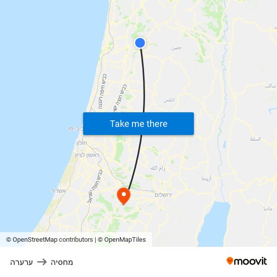 ערערה to מחסיה map