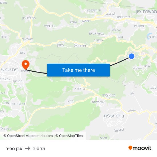 אבן ספיר to מחסיה map