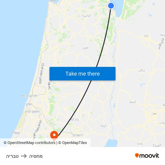 טבריה to מחסיה map