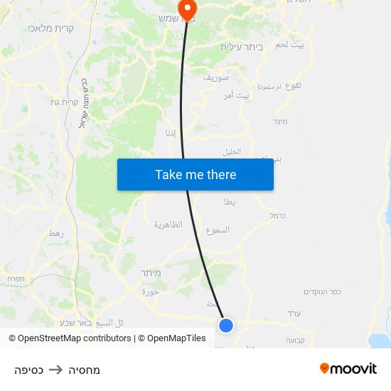 כסיפה to מחסיה map