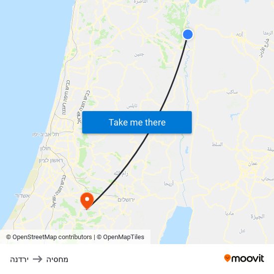 ירדנה to מחסיה map