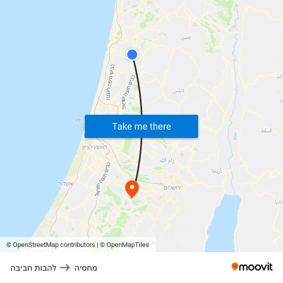 להבות חביבה to מחסיה map