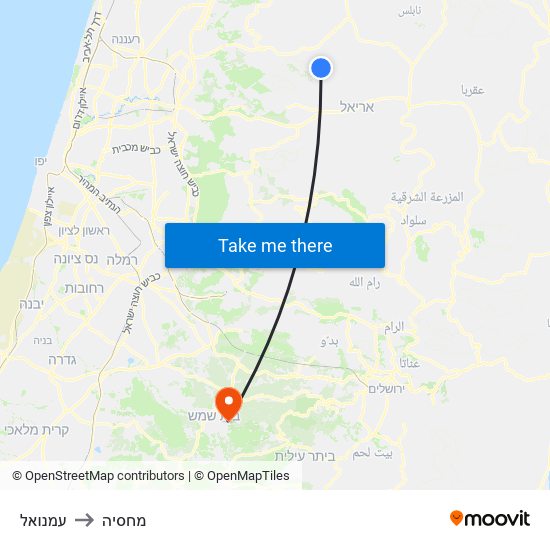 עמנואל to מחסיה map