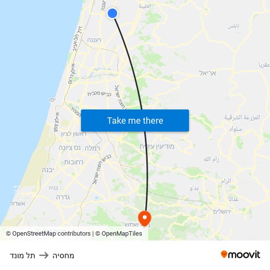 תל מונד to מחסיה map