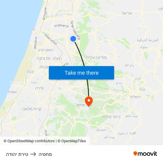 טירת יהודה to מחסיה map