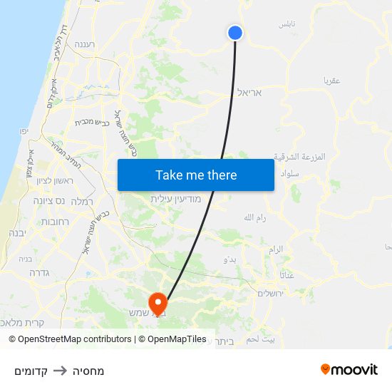 קדומים to מחסיה map