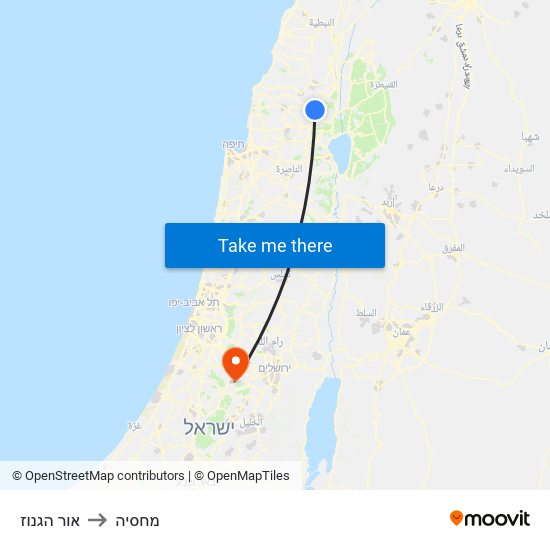 אור הגנוז to מחסיה map