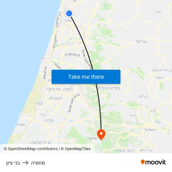 בני ציון to מחסיה map