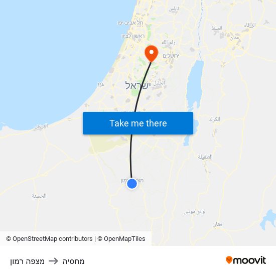 מצפה רמון to מחסיה map