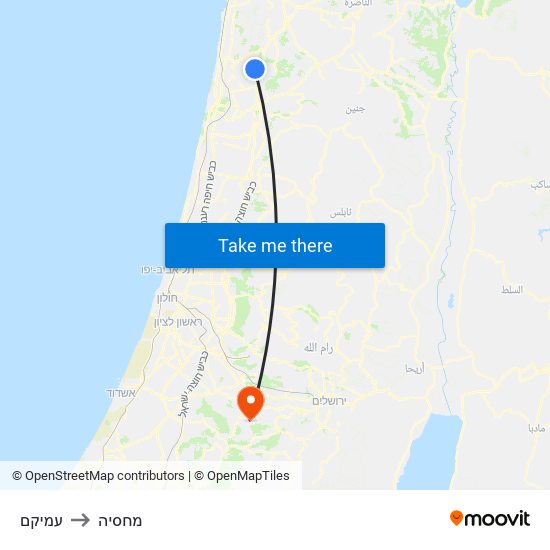 עמיקם to מחסיה map