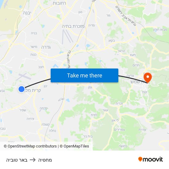 באר טוביה to מחסיה map