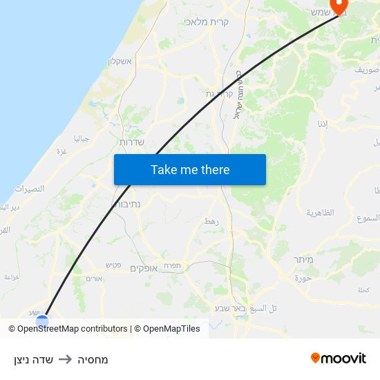 שדה ניצן to מחסיה map