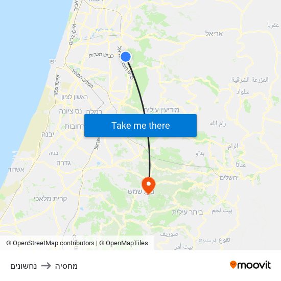 נחשונים to מחסיה map