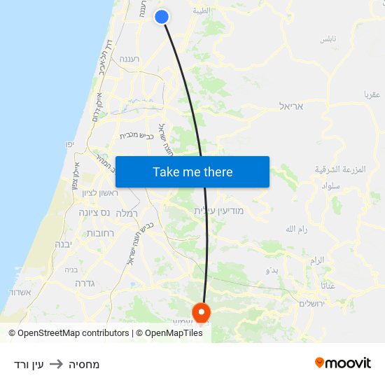 עין ורד to מחסיה map