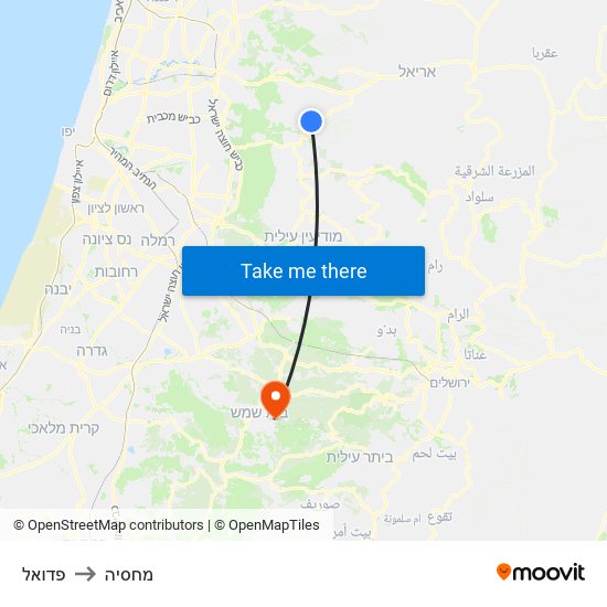 פדואל to מחסיה map