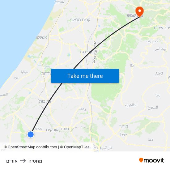 אורים to מחסיה map