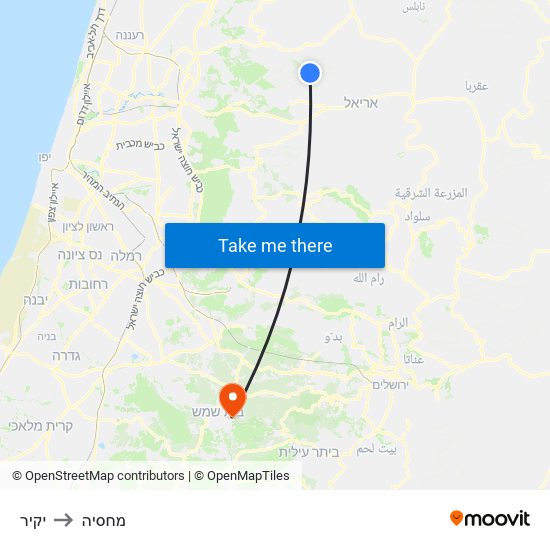 יקיר to מחסיה map