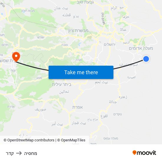 קדר to מחסיה map
