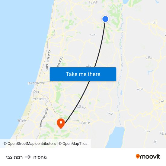 רמת צבי to מחסיה map