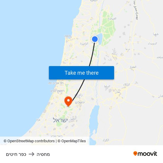 כפר חיטים to מחסיה map