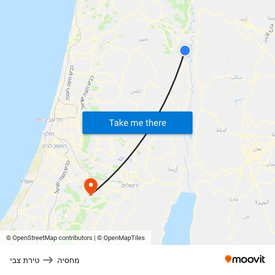 טירת צבי to מחסיה map