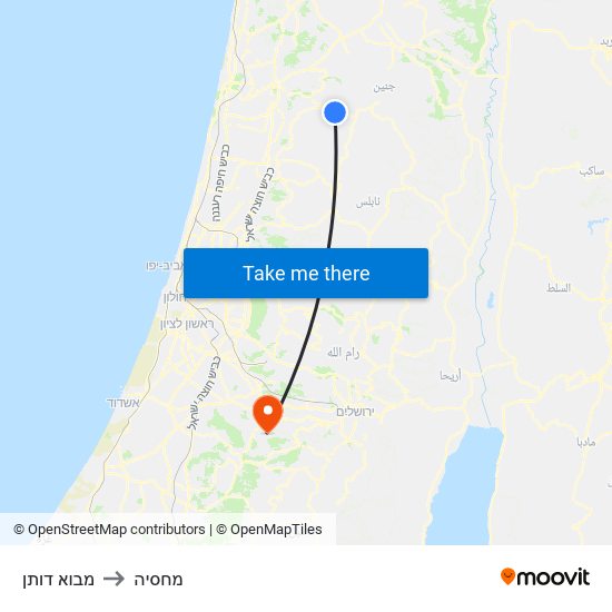 מבוא דותן to מחסיה map