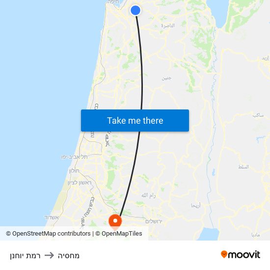 רמת יוחנן to מחסיה map