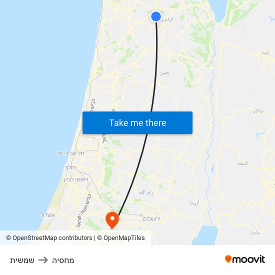 שמשית to מחסיה map