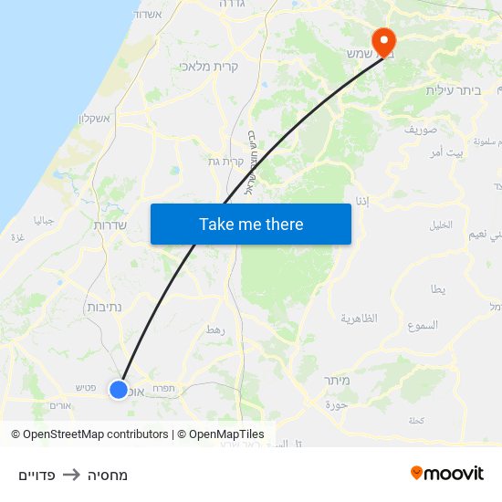 פדויים to מחסיה map