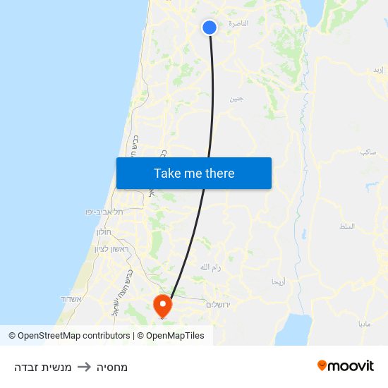 מנשית זבדה to מחסיה map