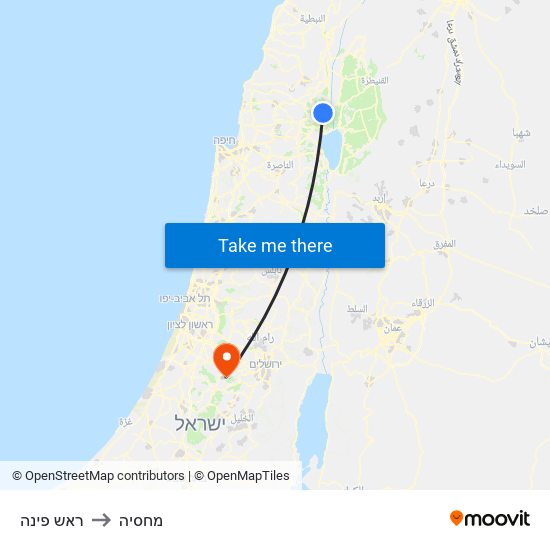 ראש פינה to מחסיה map