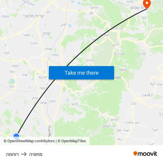 רוחמה to מחסיה map