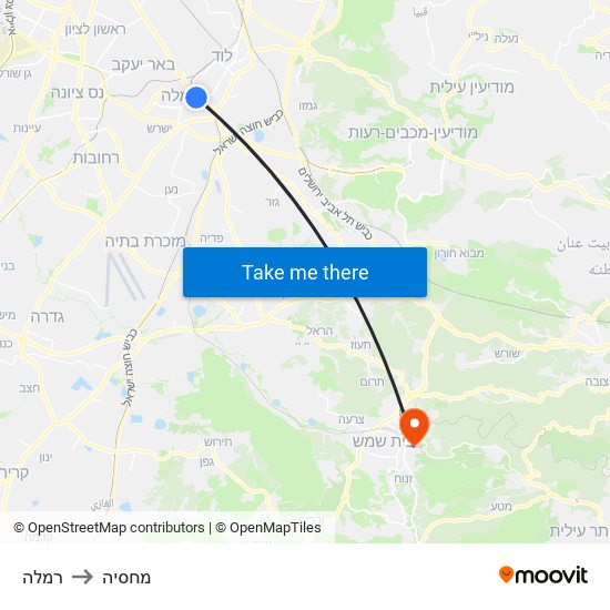 רמלה to מחסיה map