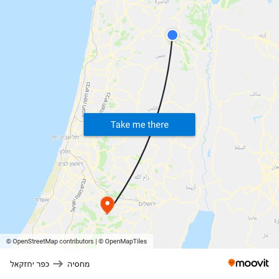 כפר יחזקאל to מחסיה map