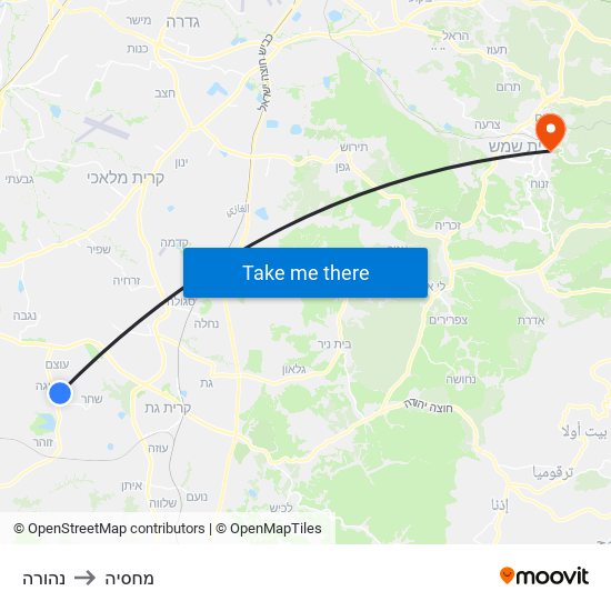 נהורה to מחסיה map