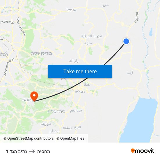 נתיב הגדוד to מחסיה map