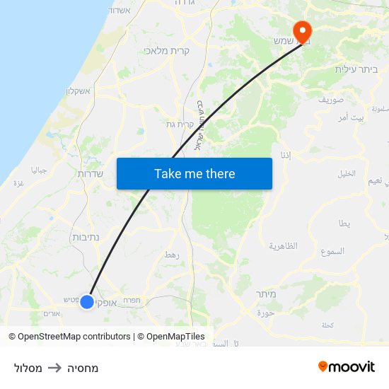 מסלול to מחסיה map