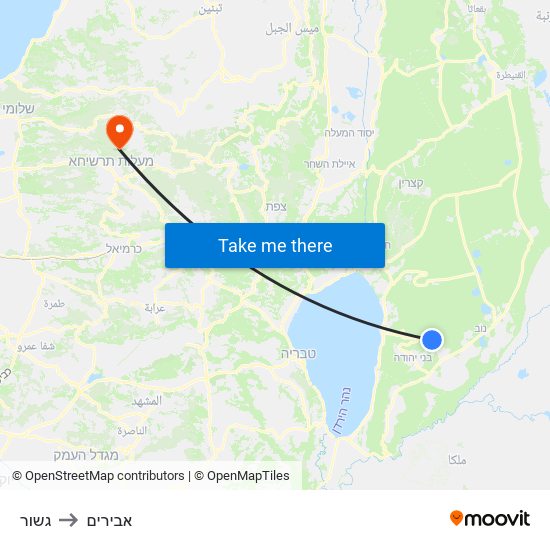 גשור to אבירים map