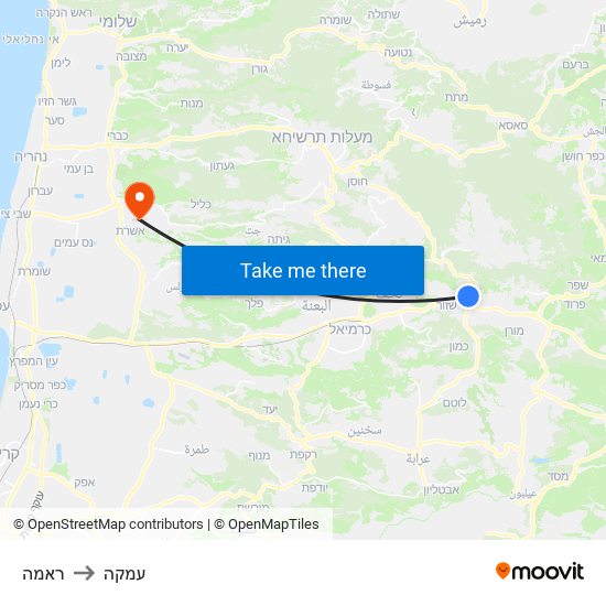 ראמה to עמקה map