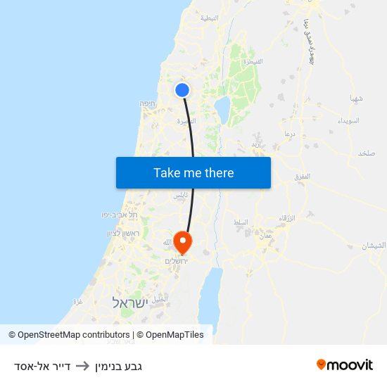 דייר אל-אסד to גבע בנימין map